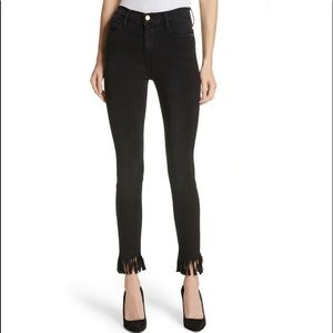 NEW Frame Le High Skinny Fringe Hem Jeans